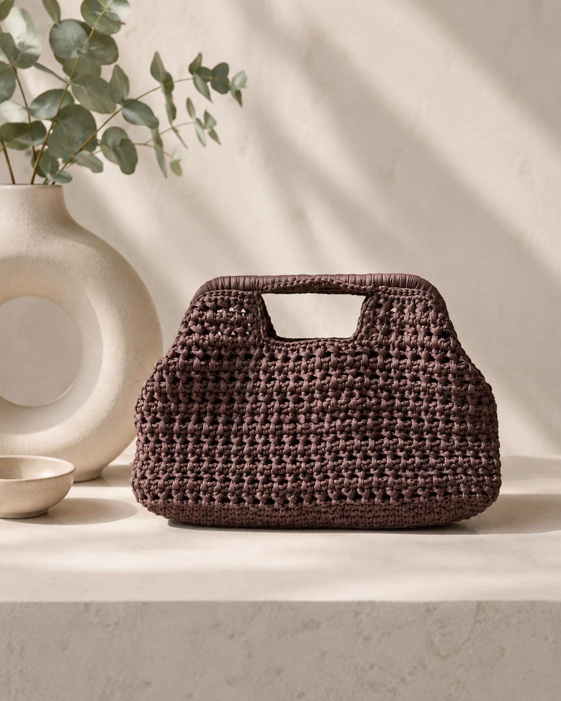 Acı Kahve İçi Astarlı Clutch Çanta